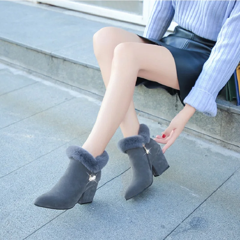 Nouveaux Épais Avec Chaussons Strass 2018 Bleu Plus Haute Bottes Velours Femmes De Martin 0220 Hiver Talon 0kNOPn8wZX