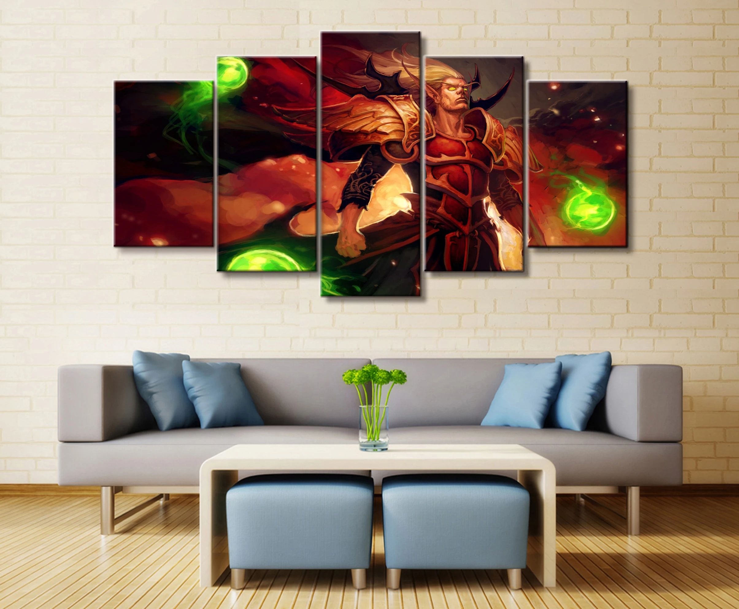  5 Piece Video Game WOW Warcraft DOTA 2 Painting Poster Decorative Mural Art Room Wall Decor Canvas 