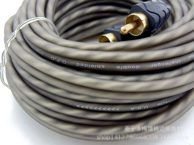 Аудио кабель питания Кабельный динамик провода RCA к RCA 1 шт. 5 м Чистый медный кабель усилитель звука для автомобиля наборы