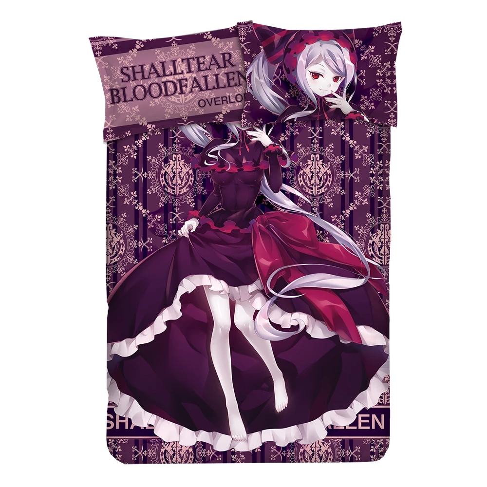 Overlord shalltear bloodfallen постельное белье с аниме простыни комплекты постельного белья покрывало наволочка чехол 4 шт