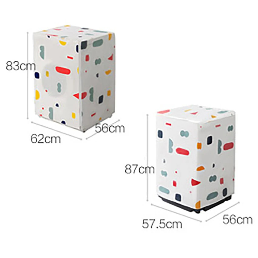 Thicken PEVA Washer/ Dryer Cover, Fit for Top-load and Front Load Machine Waterproof Dustproof Washing Machine Cover with Zipper