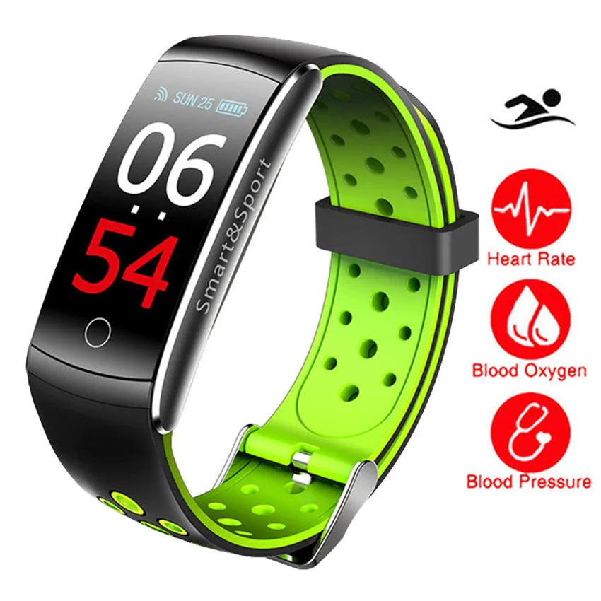  IP68 Swim Color Touch Smart Watch HR/BP/O2 Smart Wristbands Monitor Fitness Bracelet For IOS/Xiaomi - 32884354203