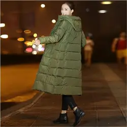 Новинка 2018 года зимнее пальто для женщин высокое качество парка модная куртка двусторонний карман Толстая с капюшоном