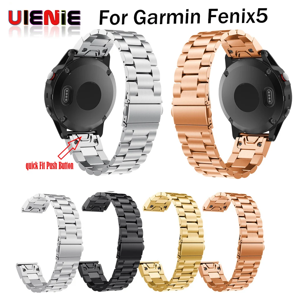 Width 22mm Classic Stainless Steel Metal Strap for Garmin Fenix 5 Band