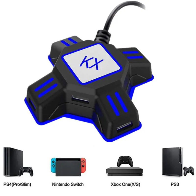 

KX Keyboard Mouse Converter Gamepad Controller USB Adapter Support All Major Mainstream Handles For PS4 PS3 Xbox One Switch Game
