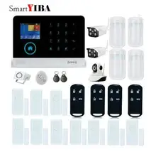 SmartYIBA Alarmes Sem Fio WiFi GPRS SMS Sistema de Alarme Home Security com Detector de Movimento PIR