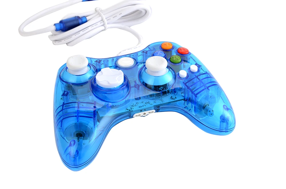 made in shenzhen LED light new design wired gamepad game controller for XBOX 360