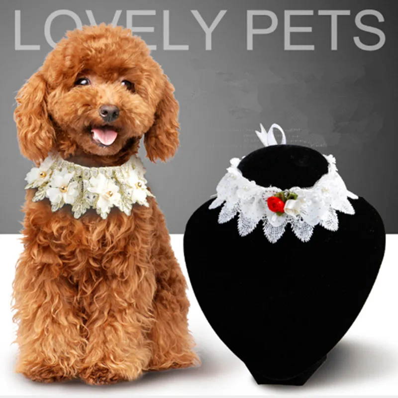 Luxury Pet Jewelry Flower Princess Dogs Accessories Lace Collar For
