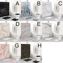 Сиденье для унитаза, 4 шт., Морской стиль, нескользящая крышка для унитаза, полиэстер, набор ковриков, аксессуары для ванной комнаты, набор душевых штор, домашний декор, T9