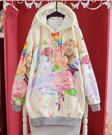 Harajuku Women Cute Lolita macaron Girl Hoodie Outwear Sweat Kigurumi Top Coat Harajuku Women Cute Lolita macaron Girl Hoodie Outwear Sweat Kigurumi Top Coat