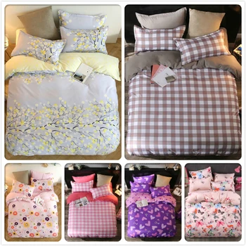 

Classic Blossom 3/4 pcs Bedding Set Duvet Cover Plaid Bed Linen Kids Bedclothes Single Double Twin Queen Size 1.8m 2.0m Bedsheet