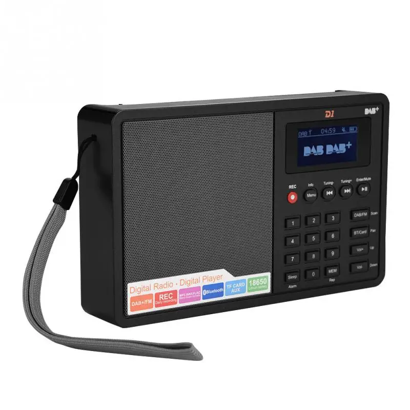

Potable Bluetooth DAB+ FM RDS Digital Radio 1.8 Inch LCD Display TF Card Digital Player USB Speaker for Computer with Battery