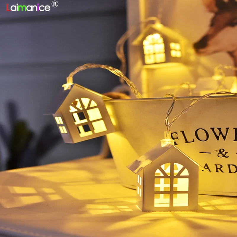 

LED Garland Wood House String 1.5m/3m 10/20LED Room Decor String Lamp Wedding Party Holiday Fairy Lights Novelty Night Light