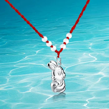 

12 zodiac jewelry, 925 sterling silver necklaces, rabbit pendants necklaces, men and women Fashion accessories.free shipping