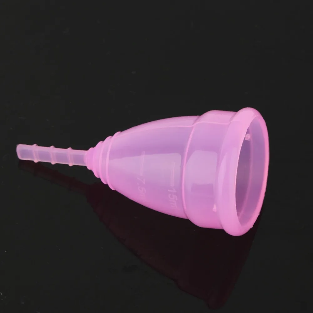 Reusable Soft Cup Medical Grade Silicone Menstrual Cup Big Small Sizes Three Colors Women Feminine Hygiene 4