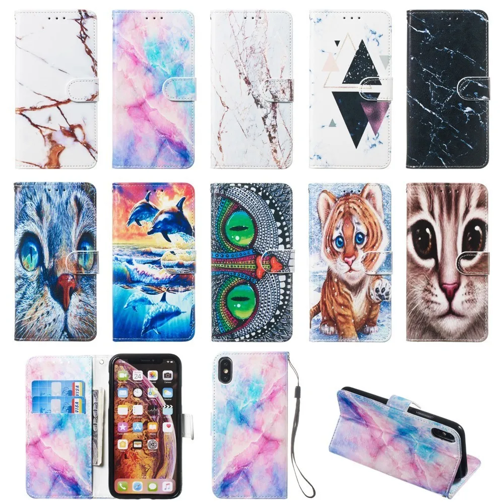 

Cute Cartoon Coque Wallet Flip Phone Case For Samsung Galaxy S10 5G S10E S9 S8 Plus S7 Edge J3 J510 J330 J530 J730 Note 9 Cover