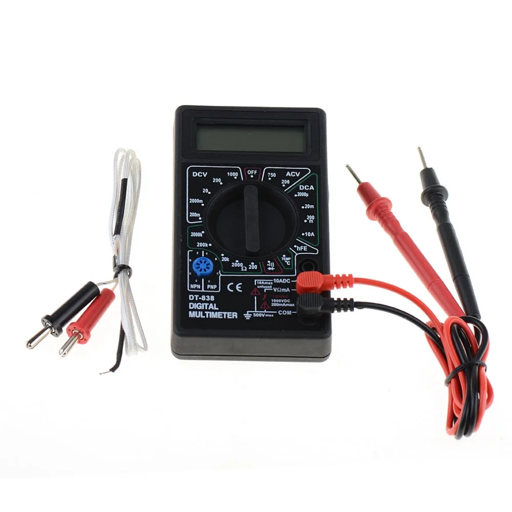 New 1 Pcs DT 838 Digital Multimeter Volt/ Amp/Ohm/Temperature.