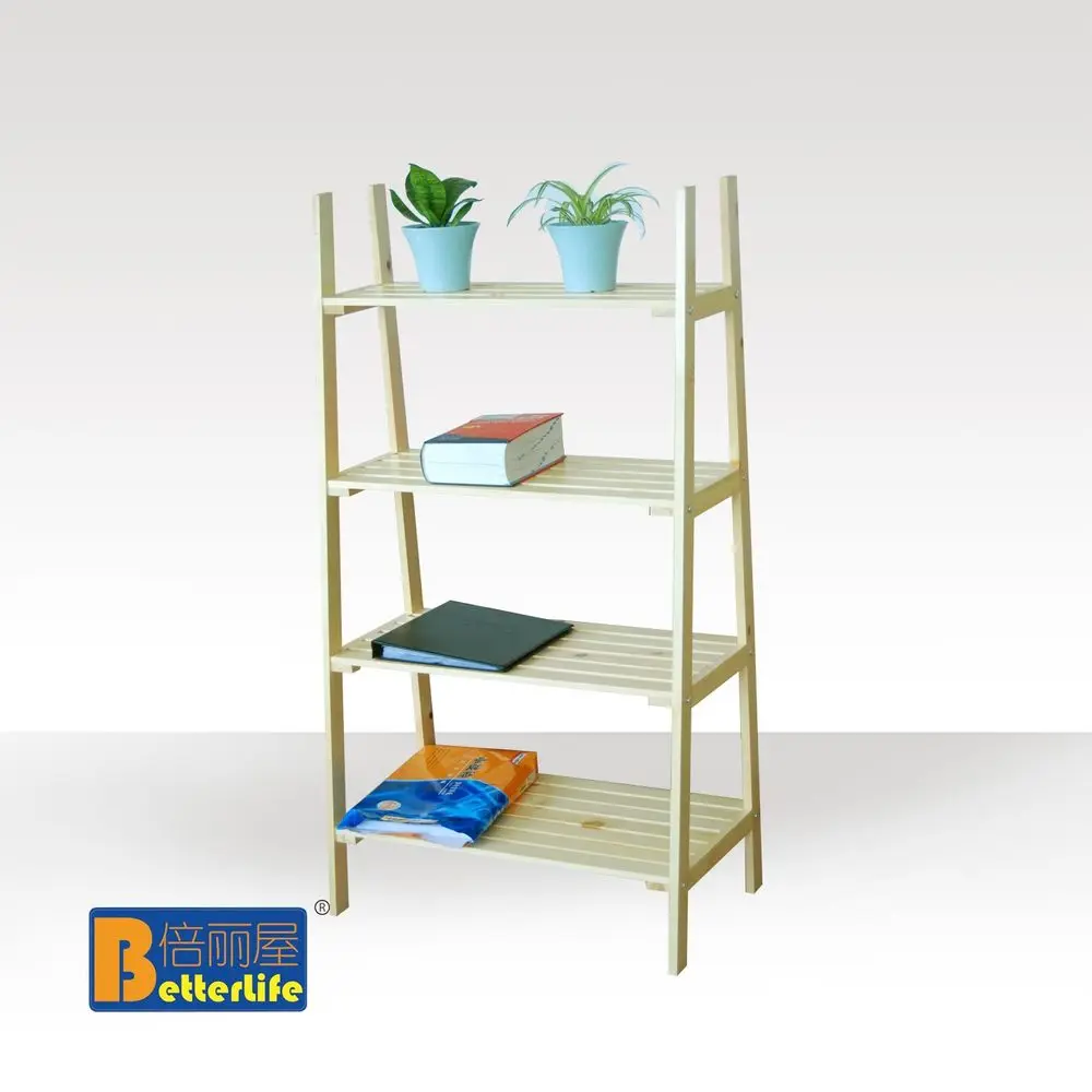Estilo IKEA cuatro pisos de madera escalera estante almacenaje de la cocina estanterĂas estantes estantes de madera ikea