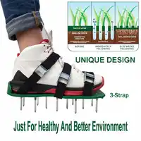 30*13 ซม. Garden Lawn Aerator รองเท้า 1 คู่ 3 สาย Firm สบายหญ้า Spiked สวนเดินสวน Ripper