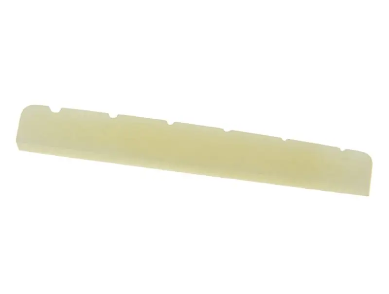 Unbleached Flat Base Pure Bone Nut 43mm Electric Guitar Slotted Bone Nut for Strat TL 43x3.5mm