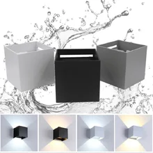 Светодиодный уличные настенные фонари IP65 Водонепроницаемый Крытый светодиодный лестничных осветительных AC85-265V коридор Lighitng прикроватные настенный светильник на открытом воздухе Лампа для крыльца веранды