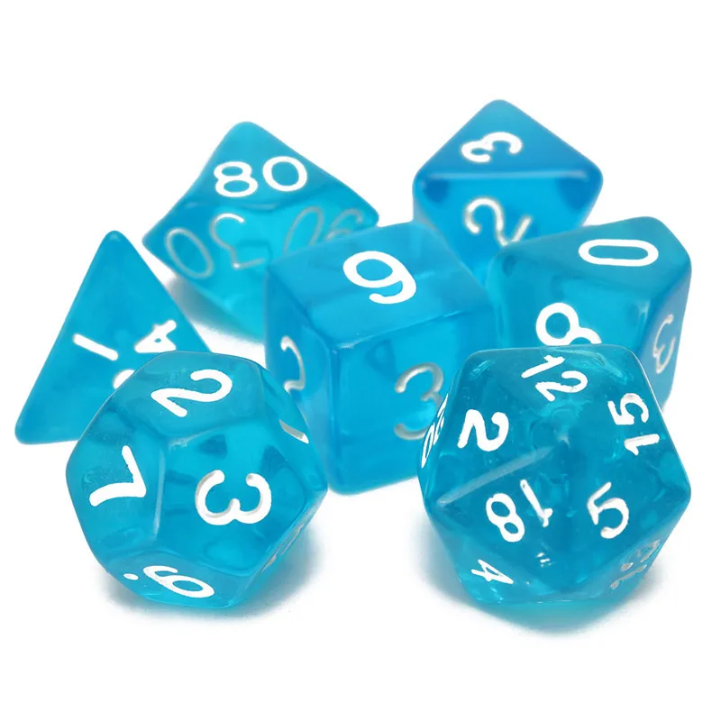 

New 7pcs/set Colorful Sided Die D4 D6 D8 D10 D12 D20 for DND for RPG Poly Digital Polyhedral Plastic Dice Game Board Games
