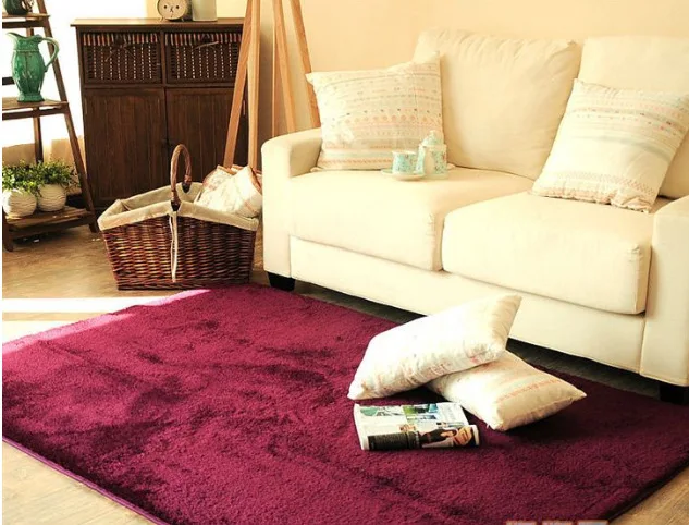 LOUTASI мягкий мохнатый ковер для гостиной, дома, теплые плюшевые напольные коврики, пушистые коврики для детской комнаты, коврик из искусственного меха, коврики для гостиной - Цвет: Красное вино