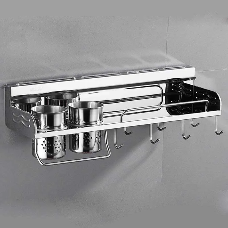 304 Stainless Steel Kitchen Rack Shelf Holder Spice Utensil Hook Rack Kitchen Holder Storage Holder Kitchen Rack Kitchenshelf Kitchen Aliexpress