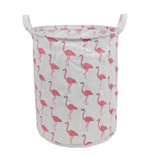 Foldable Laundry Basket Flamingo Pattern Dirty Clothes Basket Water-resistant Children’s Toy Storage Bucket Baby Organizer Bin