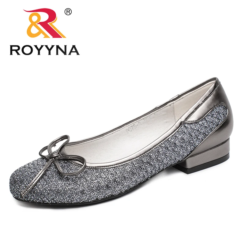 ROYYNA/Новые модные женские туфли-лодочки женские модельные туфли с бантом женские офисные туфли без застежки женские свадебные туфли с круглым носком