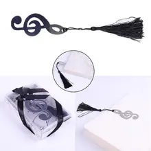 Полые музыкальные ноты закладки металл с мини поздравительные открытки ленточки кулон подарки из нержавеющей стали сувениры Розничная коробка