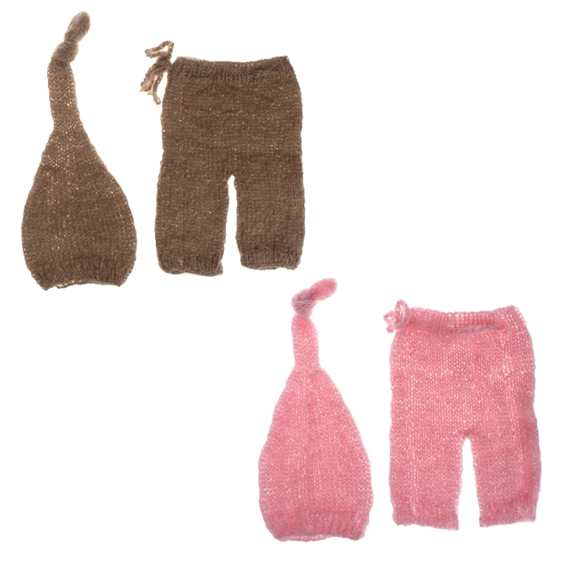 

Mohair Newborn Photography Props Costumes Hat+Pants Set Baby Photo Accessories