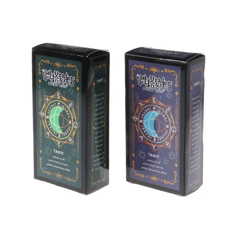 

OOTDTY Student Tarot Cards With Colorful Box Mysterious Divination Astrology Board Game Tarot Card