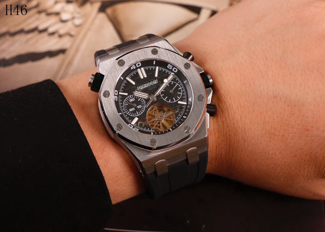 

Gold Tourbillon Switzerland Watches Original Men's Automatic Watch Self-Wind Fashion Men Mechanical Wristwatch Genuine Rubber