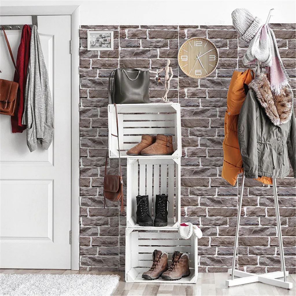 

Creative 3D wall sticker Paper Brick Stone Rustic Effect Self-adhesive Wall Sticker Home Decor removeable wall sticker adesivo