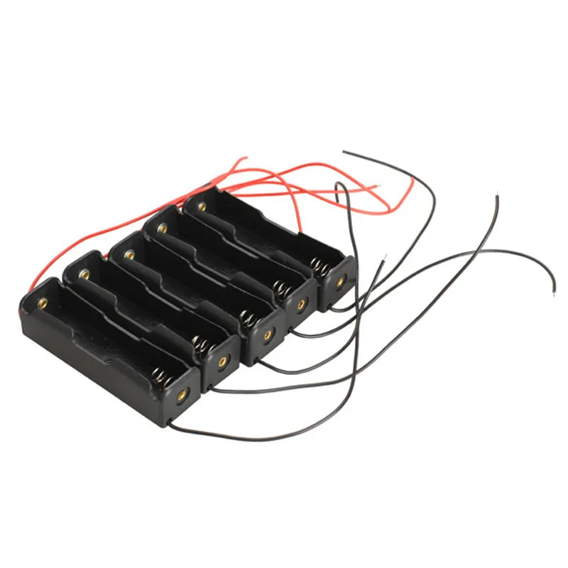 

5X Single Slot 18650 Mobile Battery Clip Case Holder with Wire Leads DIY FP8