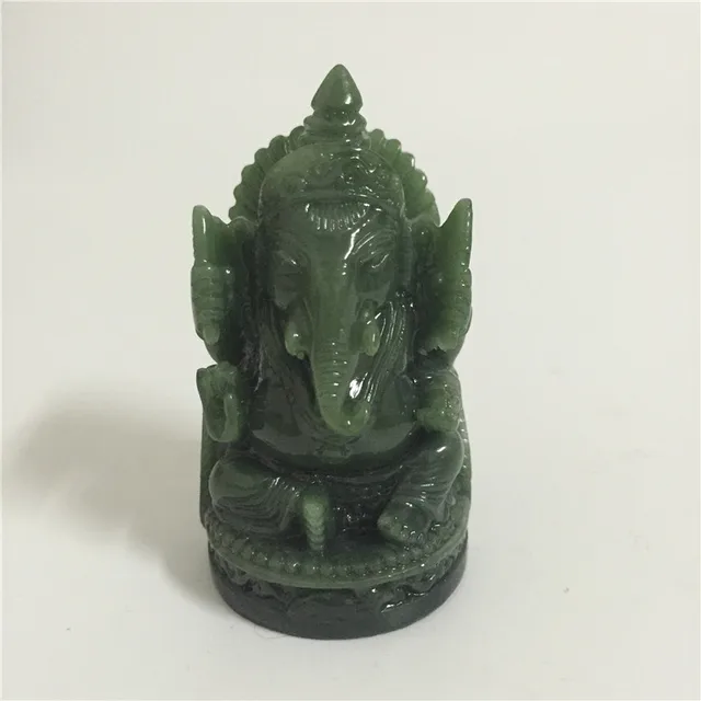 Statue de bouddha Ganesha, Sculpture d'éléphant et de dieu, Figurine Ganesh, pierre de Jade artificielle, accessoires de décoration de jardin pour la maison 1