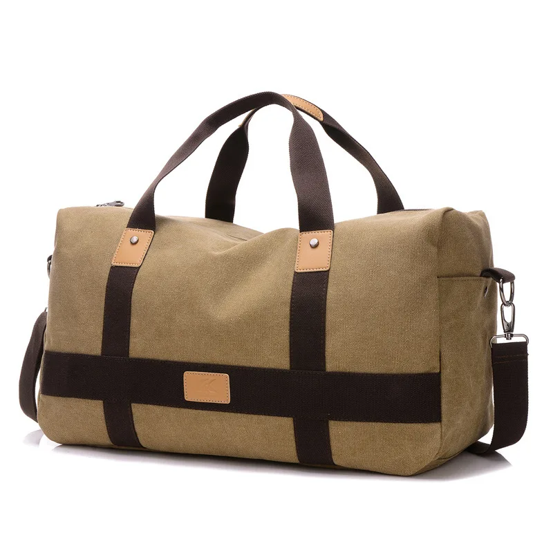NIYOBO холщовые мужские дорожные сумки для переноски багажа, мужские дорожные сумки для путешествий, винтажные сумки для выходных, большие вместительные мужские сумки PT1235 - Цвет: khaki