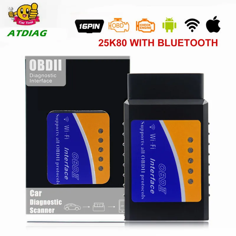 Новое OBDII ELM327 V1.5 Bluetooth PIC18F25K80 чип работает дизельные автомобили аппаратное