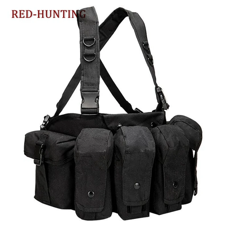 

Tactical Equipment Outdoor Chest Rig Vest Military Army Combat Gear Stacked/kangaroo Style Magazine Pouches Hunting Vest