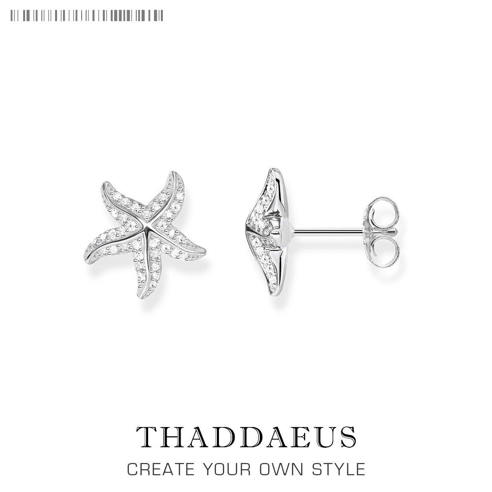 Серьги-гвоздики Starfish Pave, модные хорошие модные ювелирные изделия в стиле Томаса для женщин и девочек, подарок Ts из стерлингового серебра 925 пробы, Супер предложения
