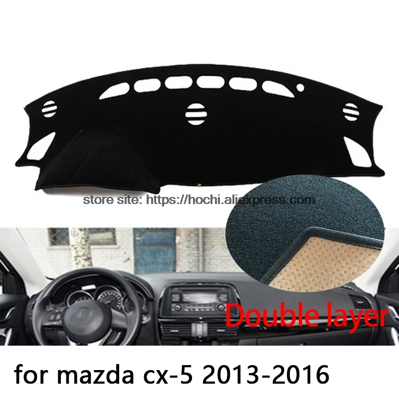 Для mazda cx-5 cx5 2013-2016 двойной слой силикагель приборной панели автомобиля Pad Инструмент платформа регистрации Избегайте Light коврики крышка