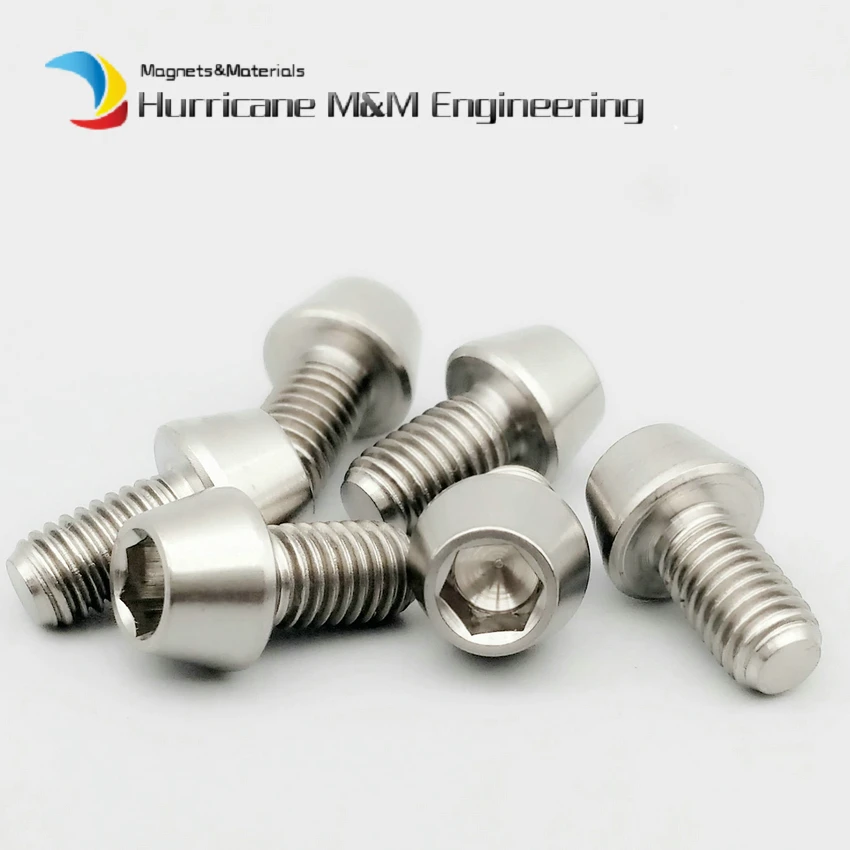 

1Pack Ti Bolt M5x9 Titanium Bolt for Brake Ti Multiple Gold Color Tapered Cone Head Hexagon Socket Ti screws Ti fasteners