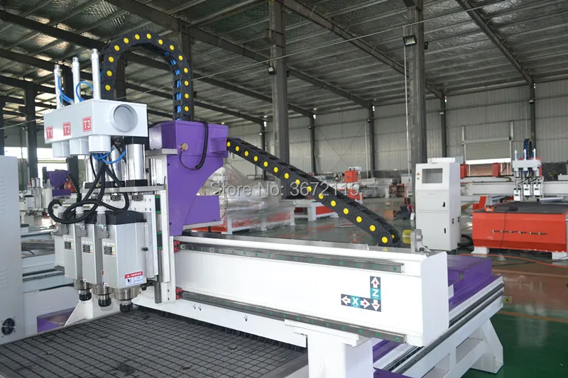 6.0kw шпиндель мульти-головок пневматический ATC 1325 древесины cnc маршрутизатор машина с автоматически нажимать для мебели