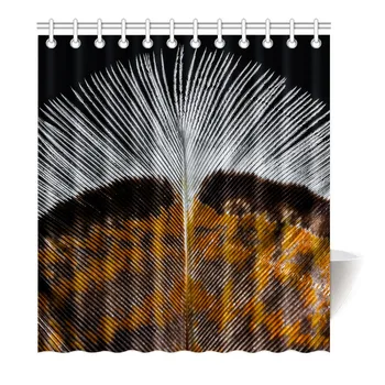

Beautiful feather scales orange white Shower Curtain Printing Waterproof Mildewproof Polyester Fabric Bath Curtain Bathroom