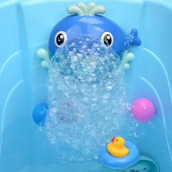 

Children Electric Bubbler Portable Automatic Cartoon Bubble Machine Blowing Bubble Bathing Play Water Toy Blue 24*7*19cm Toy