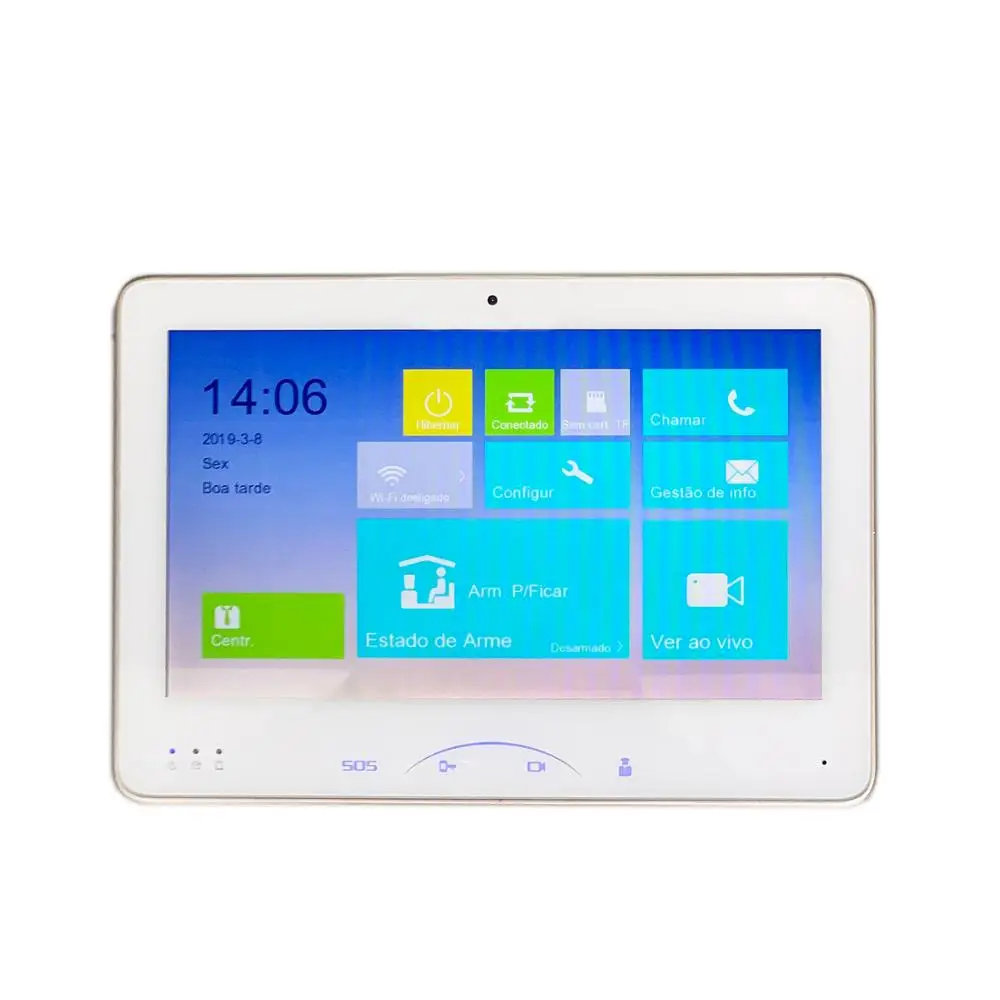 Hik DS-KH8501-A(DS-KH8501-WT) 10-inch 1024X600 resolution Capacitive touch screen Indoor Monitor 0.3MP camera IC card