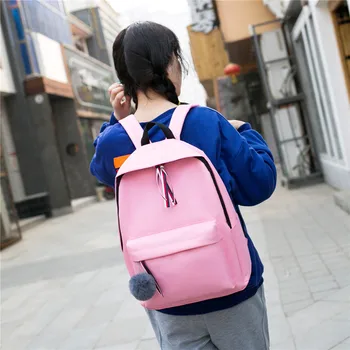 

Large Capacity Backpack Women Preppy School Bags Fashion Student Canvas Female Ribbon Shoulder Bag Casual Simple Backpack YL5
