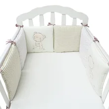 Buy 6Pcs/Lot Crib Bumper Baby Bed Bumper Infant Bed Cot Protector Breathable Baby Crib Cushion Toddler Nursery Bedding Free Shipping