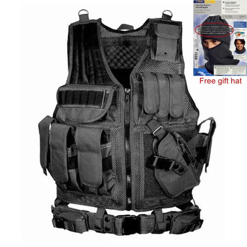 Men's Military Tactical Vest USA Army Molle Airsoft Vest CS clip Body